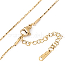 Heart Pendant Necklace with Twist Rope Chains&nbsp;X-NJEW-G074-45G