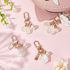 4Pcs 2 Styles Cute Shell Shape & Round ABS Plastic Pendant Decoration&nbsp;HJEW-BBC0001-24