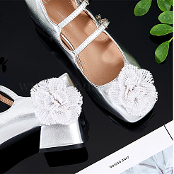 2Pcs Iron & ABS Imitation Pearl Shoe Buckle Clips&nbsp;DIY-FH0008-23