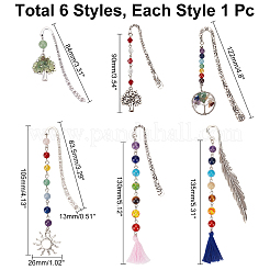 6Pcs 6 Style Tibetan Style Alloy Pendants Bookmarks&nbsp;AJEW-CA0002-38
