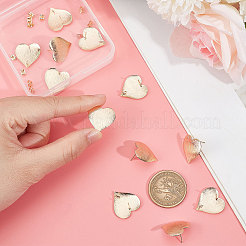 20Pcs Brass Heart Stud Earring Findings&nbsp;KK-BBC0004-89