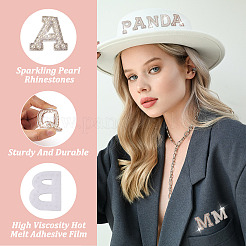 2 Sets 2 Colors Letter A-Z Imitation Pearl Cloth Patches&nbsp;PATC-TA0001-01