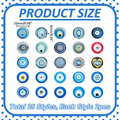 50Pcs Glass Cabochons&nbsp;GLAA-ME0001-19