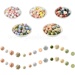 48Pcs 14 Styles Food Grade Eco-Friendly Silicone Focal Beads&nbsp;DIY-YW0008-83A