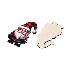 24Pcs Christmas UV Single Face Printed Wood Pendant Decorations&nbsp;WOOD-N020-19