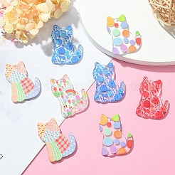 15Pcs 5 Colors Transparent Acrylic Pendant&nbsp;ENAM-SZ0004-28
