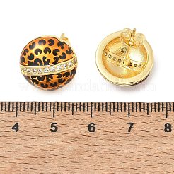 Brass Micro Pave Clear Cubic Zirconia Stud Earrings for Women&nbsp;EJEW-A169-01A-G