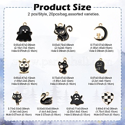 20Pcs 10 Styles Alloy Enamel Pendants&nbsp;ENAM-YW0004-20