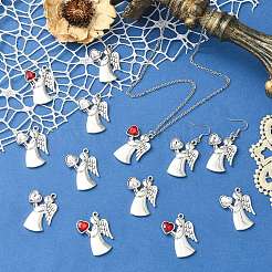 30Pcs 3 Colors Antique Silver Alloy Rhinestone Pendants&nbsp;FIND-CJ0006-07