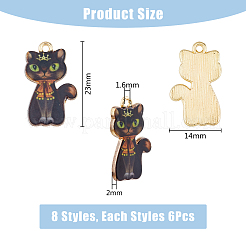 48Pcs 8 Styles Rack Plating Alloy Pendants&nbsp;FIND-DC0003-80