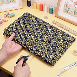 Fish Scales Pattern Japanese-style Cotton Fabric&nbsp;DIY-WH0579-98A