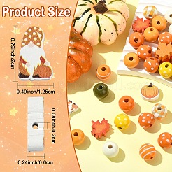100Pcs 12 Styles Spray Painted Natural Wood Beads&nbsp;WOOD-YW0001-81