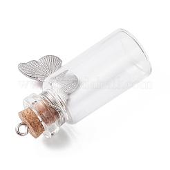 8Pcs Butterfly Glass Wish Bottle Pendants&nbsp;PALLOY-JF04567