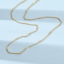 Brass Cuboid Link Rolo Chain Necklaces&nbsp;MAK-L045-02G