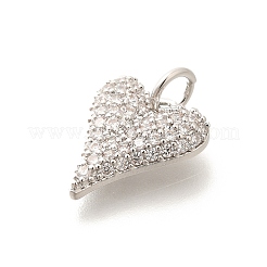 Brass Micro Pave Clear Cubic Zirconia Pendants&nbsp;KK-L225-035P