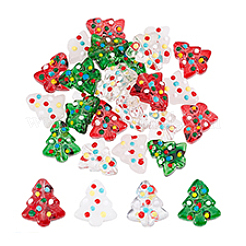 24Pcs 4 Colors Handmade Bumpy Glass Beads Strands&nbsp;LAMP-PH0001-33