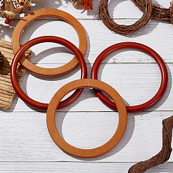 4Pcs 2 Style Round Ring Wood Bag Handles&nbsp;FIND-WR0008-06