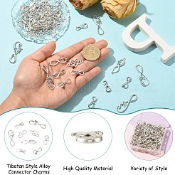 80Pcs 8 Styles Tibetan Style Alloy Connector Charms&nbsp;FIND-CJ0006-04