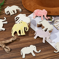 40Pcs Unfinished Blank Wooden Elephant Pendants Set for Painting Arts&nbsp;WOCR-FH0001-01