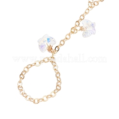 Electroplate Glass Butterfly Charms Finger Ring Bracelet for Women&nbsp;BJEW-JB11770