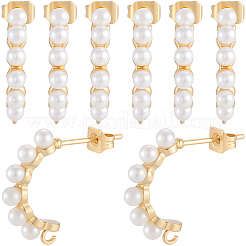 5 Pairs Rack Plating Brass Studs Earrings Findings&nbsp;KK-BBC0020-92