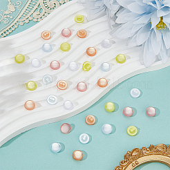 150Pcs 5 Colors Flat Round Resin Buttons&nbsp;BUTT-CY0001-24