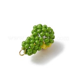 3D Glass Seed Beaded Avocado Pendants&nbsp;PALLOY-MZ00567