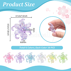 60Pcs 6 Colors Resin Bead Caps&nbsp;RESI-PH0002-70