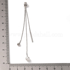 Brass with ABS Plastic Imitation Pearl Charm Ear Nuts&nbsp;KK-G510-11P