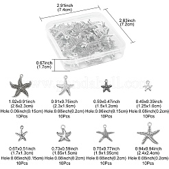 80Pcs 8 Style Tibetan Style Alloy Pendants&nbsp;TIBEP-YW0001-46