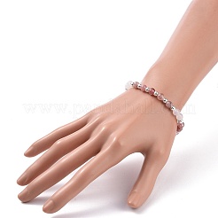 4Pcs 4 Style Natural & Synthetic Mixed Gemstone Round Beaded Stretch Bracelets Set for Women&nbsp;BJEW-JB09113