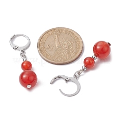 Round Natural Gemstone Dangle Earrings&nbsp;EJEW-JE05536