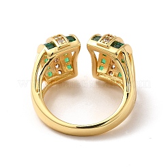 Cubic Zirconia Arch Open Cuff Ring&nbsp;RJEW-C041-02G-04