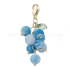 Natural & Dyed Crackle Agate Beaded Pendant Decorations&nbsp;HJEW-TA00157