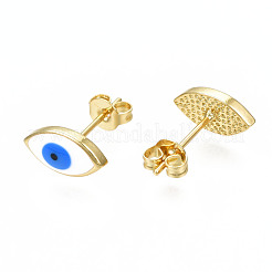 Oval with Evil Eye Stud Earrings&nbsp;EJEW-N011-47