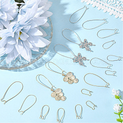 80Pcs 8 Styles Brass Hoop Earring Findings&nbsp;FIND-BBC0004-67