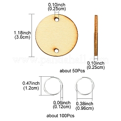 50Pcs Undyed Unfinished Wood Connector Charms&nbsp;WOOD-FS0001-11