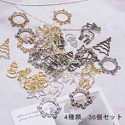 Alloy Open Back Bezel Pendants&nbsp;PALLOY-OC0001-20