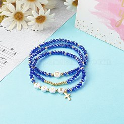 Glass Beads Stretch Bracelets Sets&nbsp;BJEW-JB06575-05
