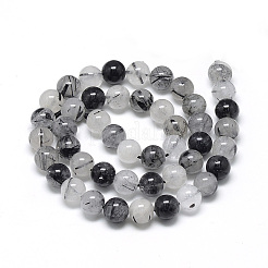 Natural Black Rutilated Quartz Beads Strands&nbsp;LS-G-R446-8mm-26