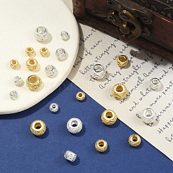 9Pcs 3 Styles Brass Micro Pave Clear Cubic Zirconia Beads&nbsp;KK-YW0004-43G