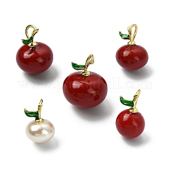 10Pcs 5 Styles Brass Resin Pendants&nbsp;FIND-CJ0005-12