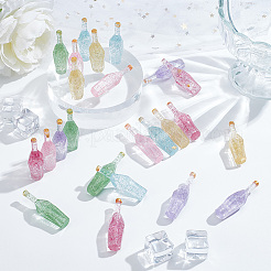 24Pcs 6 Colors Dummy Bottle Transparent Resin Cabochon&nbsp;RESI-OC0001-58