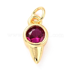 Real 18K Gold Plated Brass Micro Pave Cubic Zirconia Charms&nbsp;ZIRC-L100-088G-02