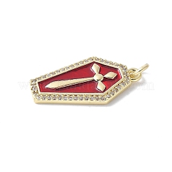 Brass Micro Pave Cubic Zirconia Pendants&nbsp;KK-F892-04G-01B