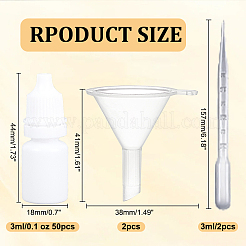 50 Pcs Plastic Glue Bottles with 2Pcs Disposable Plastic Dropper with 2Pcs Transparent Plastic Funnel Hopper&nbsp;AJEW-OC0005-27B