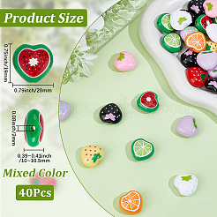 40Pcs Printed Opaque Acrylic Beads&nbsp;MACR-PA0001-76