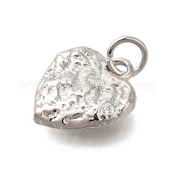 Texture Heart Rack Plating Brass Pendants Charms&nbsp;KK-I716-10P