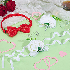 3Pcs 3 Styles Polyester & Resin Artificial Rose Boutonniere&nbsp;AJEW-PH0061-75