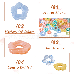 120Pcs 15 Style Transparent & Opaque Acrylic Bead Frames&nbsp;OACR-BT0001-03